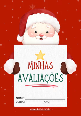Capa de prova com temática do Natal para imprimir para Educação Infantil, 1º Ano, 2º Ano, 3º Ano, 4º Ano, 5º Ano de Recurs...