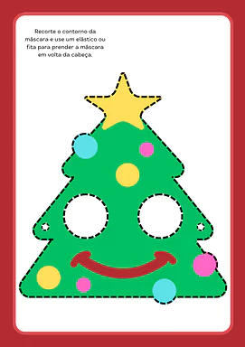 Máscara de Natal para imprimir para Educação Infantil, 1º Ano, 2º Ano de Datas Comemorativas, Natal, Artes - Material educ...