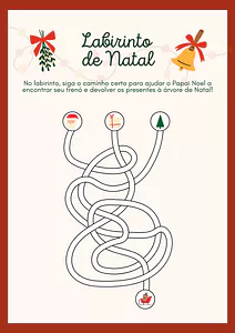 Labirinto de Natal para imprimir