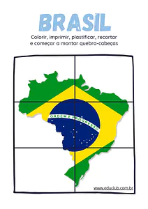 Quebra-cabeça do mapa do Brasil para imprimir e colorir
