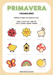 Atividade de primavera para 1 ano Fundamental