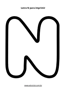 Letra N para imprimir