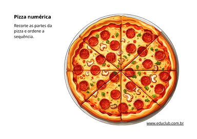 Pizza numérica para imprimir para 1º Ano, 2º Ano de Números, Matemática - Material educacional