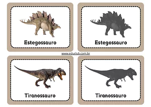 Jogo da memória dos dinossauros para imprimir
