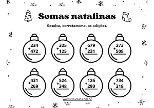 Atividade de adição do Natal