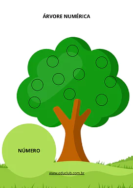Árvore numérica para imprimir para Educação Infantil, 1º Ano de Números, Matemática - Material educacional