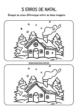 Jogo dos erros de Natal para Educação Infantil, 1º Ano, 2º Ano, 3º Ano de Datas Comemorativas, Natal, Atenção e Concentraç...
