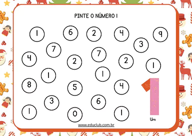 Atividade de Natal com números para Educação Infantil para Educação Infantil de Datas Comemorativas, Números, Natal, Matem...