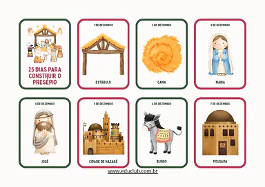 Oficina de Natal Montando o presépio para Educação Infantil, 1º Ano, 2º Ano de Datas Comemorativas, Natal, Ensino Religios...