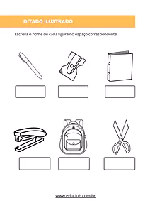 Ditado ilustrado para imprimir