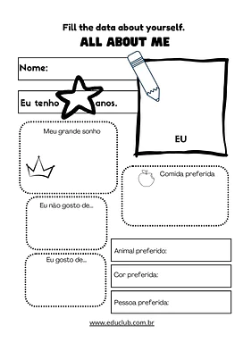Ficha completa do aluno para preencher para Educação Infantil, 1º Ano, 2º Ano, 3º Ano de Educação Emocional, Autoconhecime...