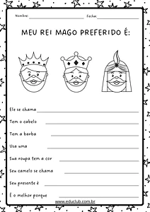 Atividades sobre os Reis magos para imprimir