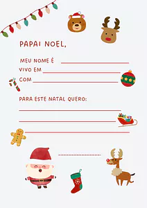 Cartinha do Papai Noel para imprimir