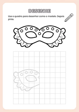Atividade de desenhos simétricos para o carnaval para Educação Infantil, 1º Ano, 2º Ano de Matemática, Artes, Carnaval - M...