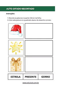 Auto-ditado recortado de Natal para imprimir