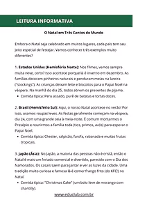 Natal ao redor do mundo - atividades para 4º e 5 ano