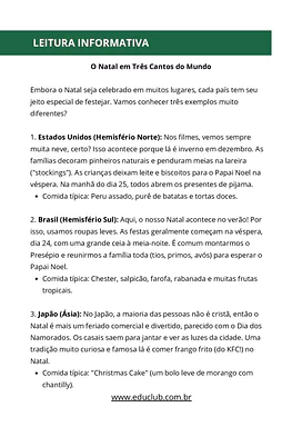Natal ao redor do mundo - atividades para 4º e 5 ano para 4º Ano, 5º Ano de Datas Comemorativas, Geografia, História, Inte...