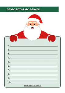 Ditado natalino de frases para 1º e 2º ano