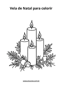 Vela de Natal para colorir
