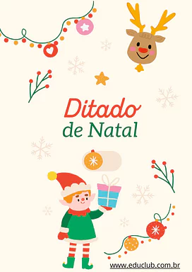 Ditado ilustrado de Natal para 1º Ano, 2º Ano, 3º Ano de Datas Comemorativas, Português - Material educacional
