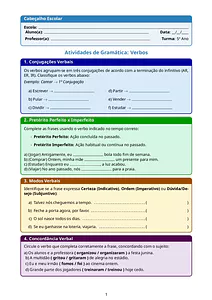 Atividades sobre verbos para 5º ano do ensino fundamental