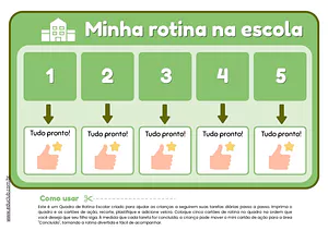 Atividade sobre rotina diária na escola para 2 ano