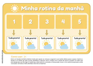Atividade sobre a rotina da manhã para imprimir
