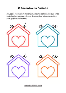 Atividades de encontros vocálicos para 1º e 2º ano