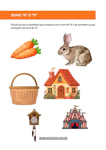 Atividades para distinguir os sons K e S