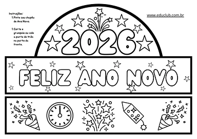 Feliz ano novo 2026 para Educação Infantil, 1º Ano, 2º Ano de Datas Comemorativas, Artes - Material educacional
