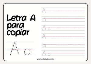 Letras do alfabeto para copiar