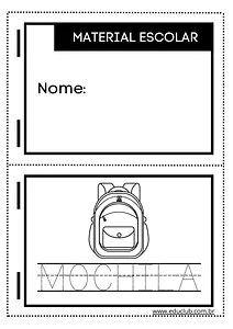 Atividade sobre materiais escolares para Educação Infantil