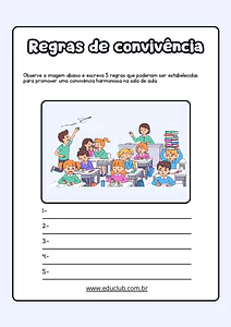 Atividade sobre regras de convivência para 4º e 5º ano EF