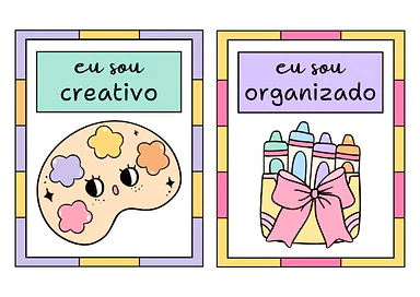 Plaquinhas das afirmações positivas para imprimir para Educação Infantil, 1º Ano, 2º Ano, 3º Ano, 4º Ano, 5º Ano de Educaç...