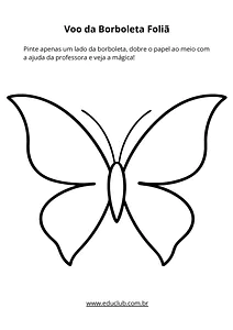 Atividade de Carnaval: borboleta para pintura simétrica