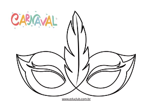 Atividade de colagem com máscara de carnaval para Educação Infantil