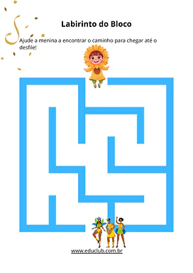 Labirinto de Carnaval para Imprimir para Educação Infantil para Educação Infantil de Atenção e Concentração, Datas Comemor...