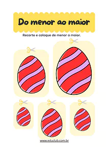 Atividade de conceitos matemáticos: maior e menor na Páscoa