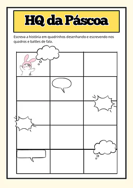 Atividade de história em quadrinhos da Páscoa para Educação Infantil, 1º Ano, 2º Ano, 3º Ano de Datas Comemorativas, Portu...
