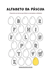 Atividade de alfabeto da Páscoa