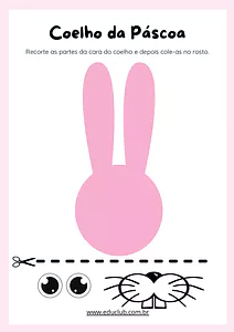 Atividade de recortar e colar: monte o coelho de Páscoa