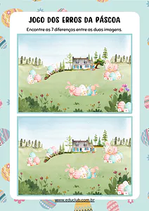 Jogo dos 7 erros de Páscoa para imprimir
