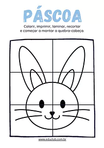 Quebra-cabeça de Páscoa para Recortar e Montar