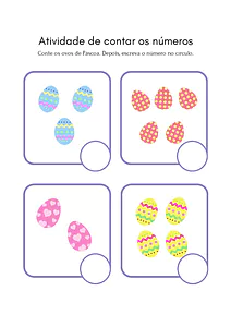 Atividade de Páscoa com números para imprimir