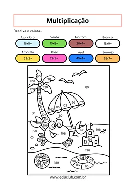 10 atividades de matemática com contas de multiplicação para 4 ano para 4º Ano de Matemática - Material educacional