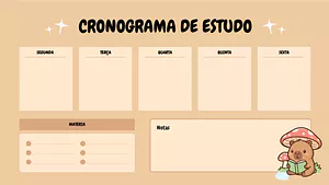 Modelo de cronograma de estudo para anos iniciais para imprimir