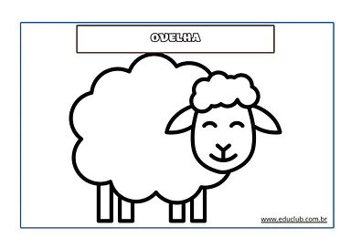 Atividade da ovelha para colorir para Educação Infantil para Educação Infantil de Artes - Material educacional