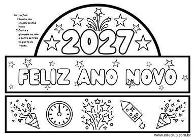 Feliz ano novo 2027 para Educação Infantil, 1º Ano, 2º Ano de Datas Comemorativas, Artes - Material educacional