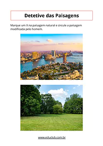 Atividades sobre paisagem natural e modificada para 1º e 2º ano