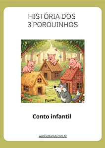 História dos 3 porquinhos para imprimir